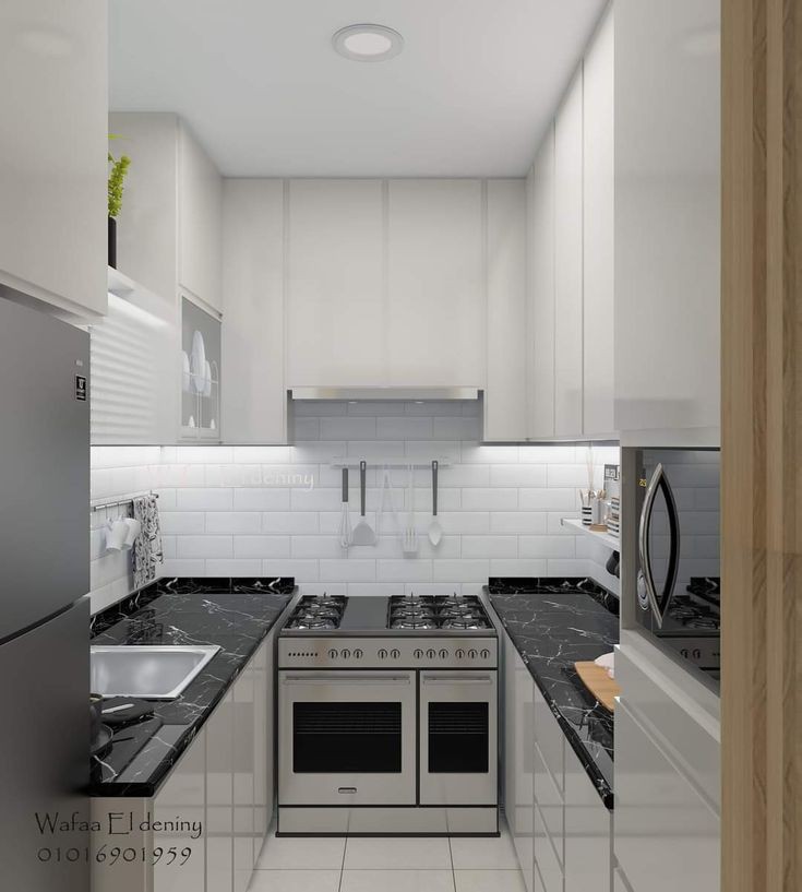 مطبخ المنيوم أبيض مودرن في فيلا بالرياض